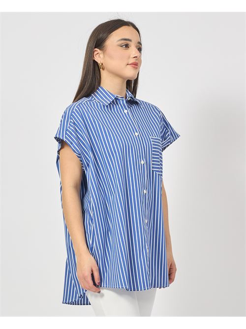 Chemise femme oversize rayée Gaelle Paris GAELLE PARIS | GAABW03891BL48